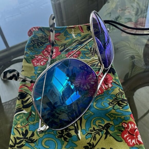 AUTHENTIC MAUI JIM CLIFF HOUSE Polarized Silver Blue Hawaii MJ247-17 59/15/120 - Picture 3 of 7